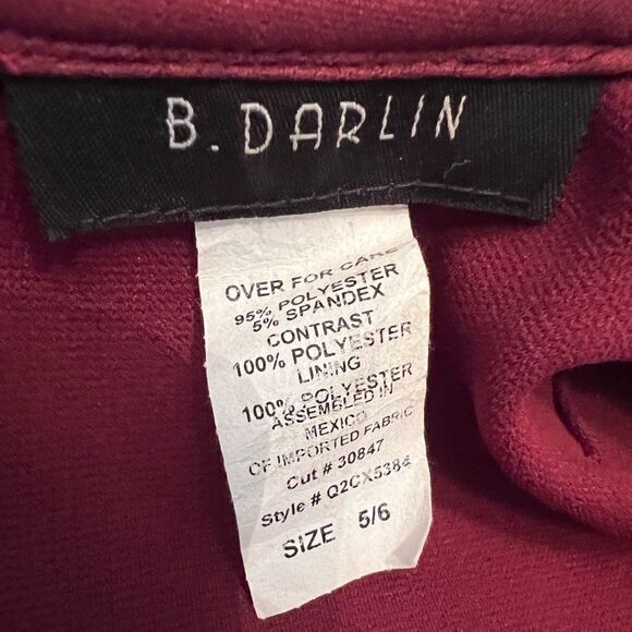 B. Darlin Skater Dress Faux Leather Trim Flare Skirt Whimsygoth‎ Size 5 / 6 - Picture 5 of 6